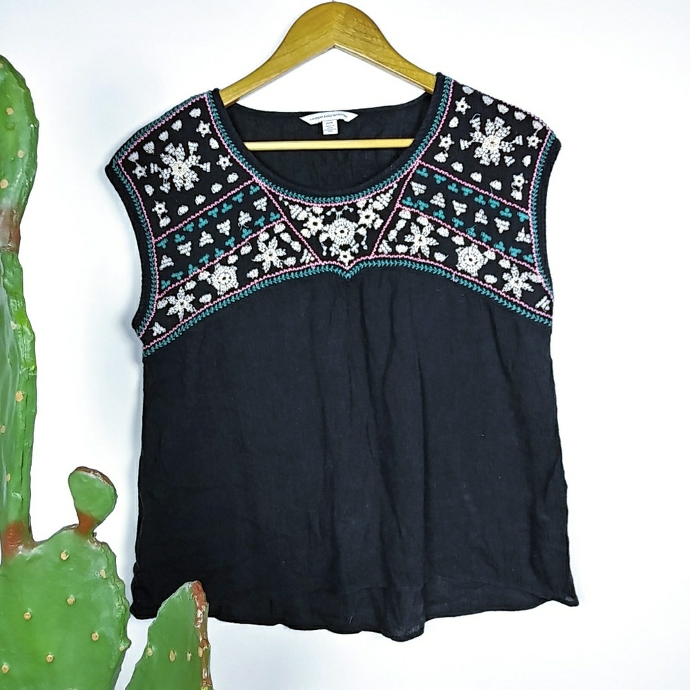 American Eagle embroidered blouse